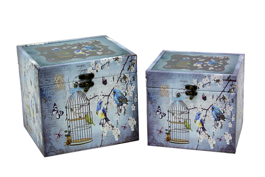 Baul birds cage - s/2 tapa cristal