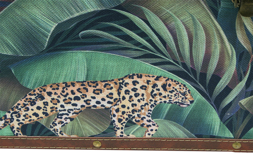 Baul tela leopardo