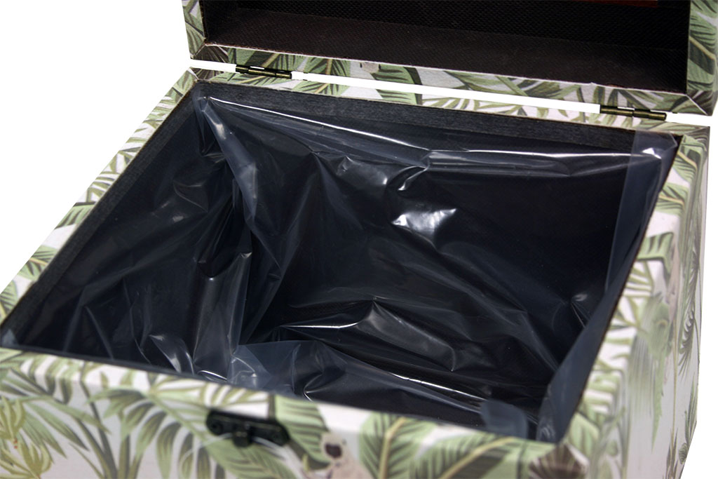 Caja floral verde c/tapa cristal