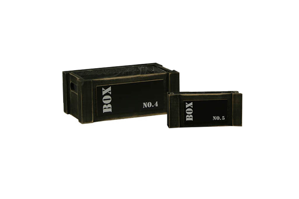 Caja de madera negro box (set d+e)