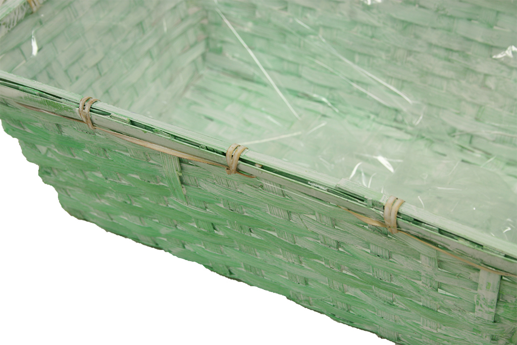 Bandeja bambu rectangular verde lavado
