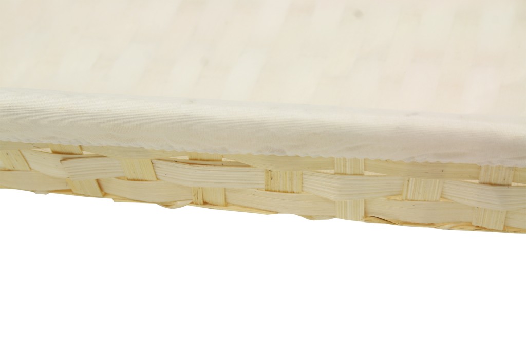 Bandeja bambu rect blanco con tela