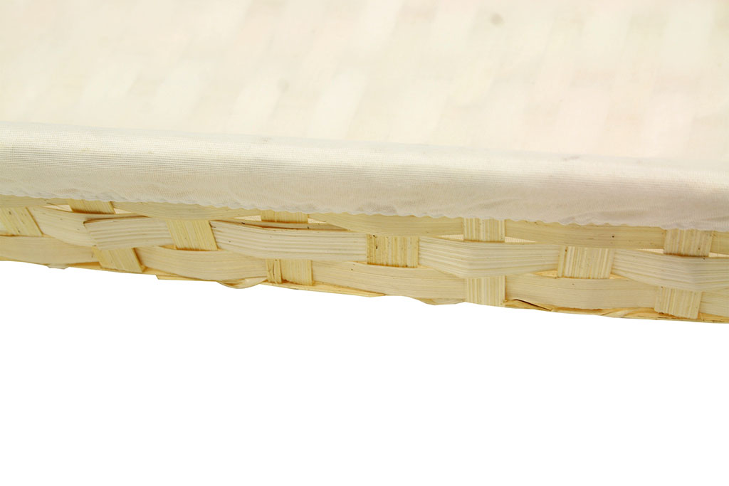 Bandeja bambu rect blanco con tela