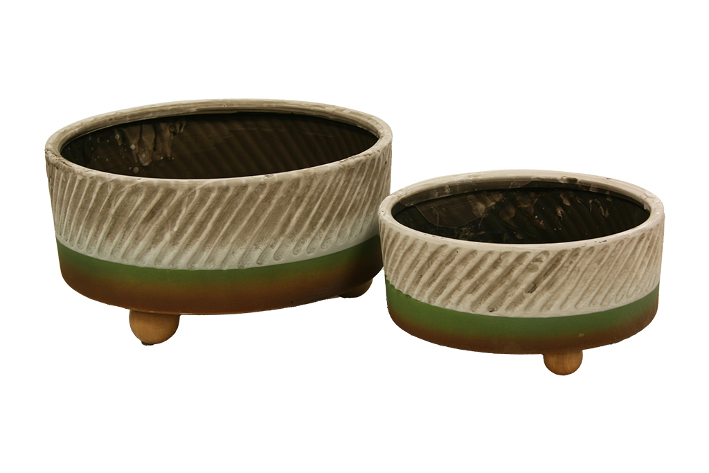 Maceteros rusticos ceramica s/2