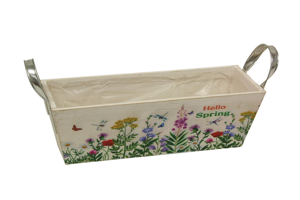 Macetero caja con asa hello spring