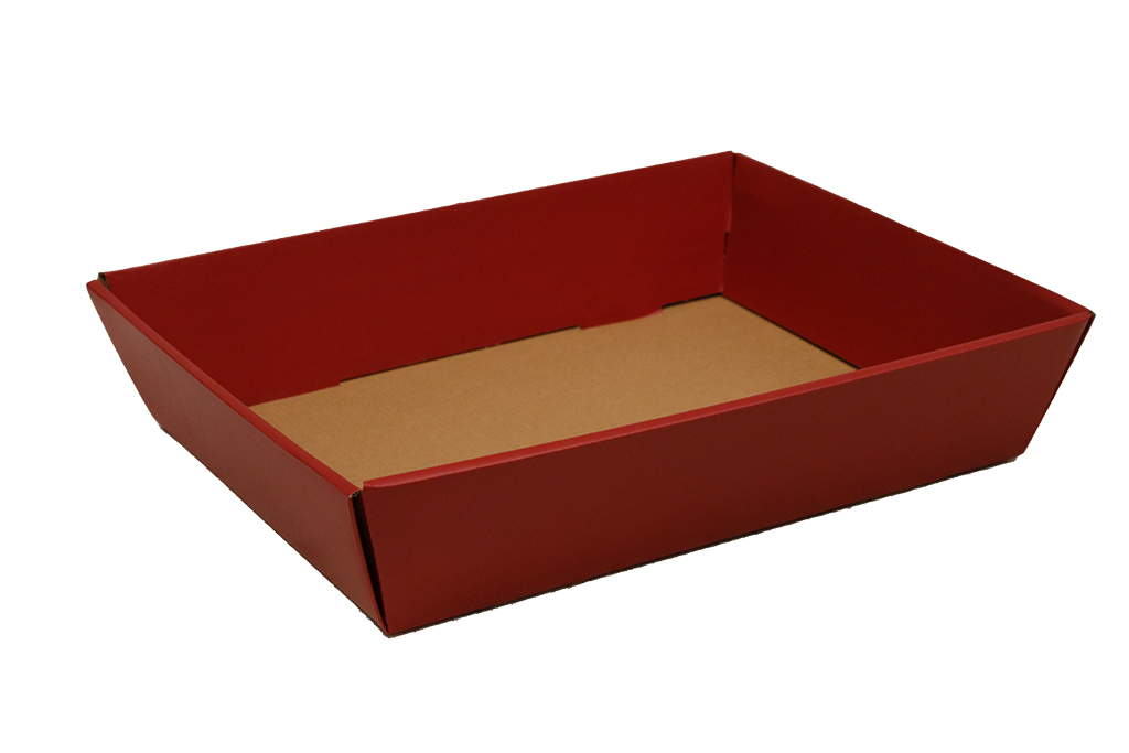 Plateau en carton kraft et rouge
