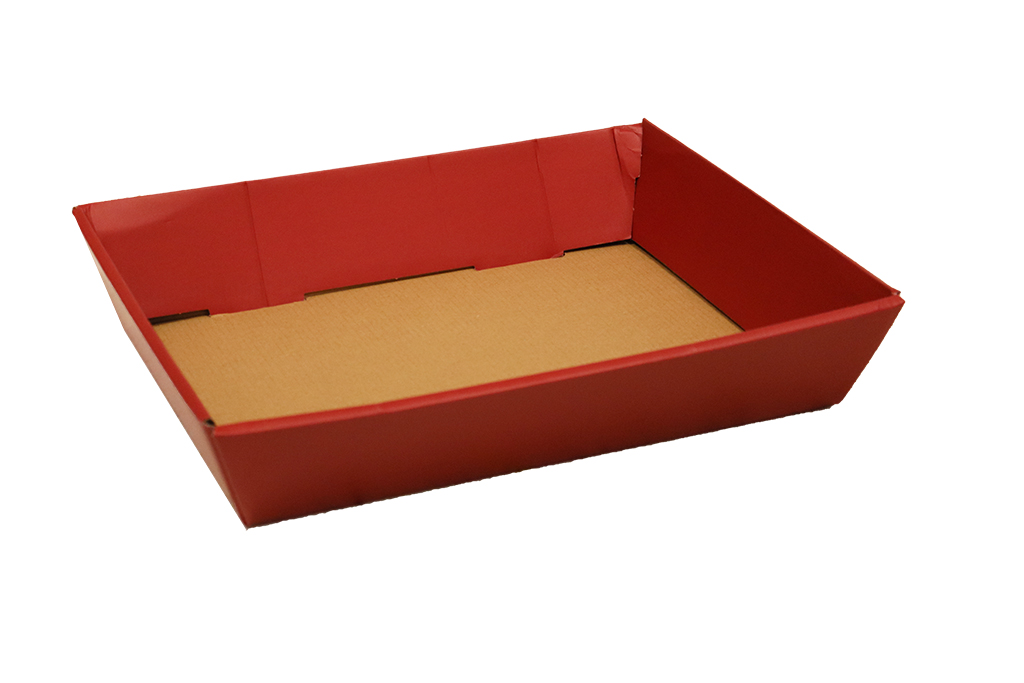 Plateau en carton kraft et rouge
