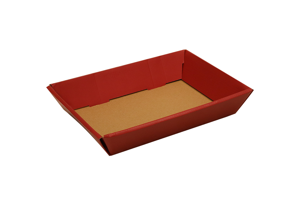 Plateau en carton kraft et rouge