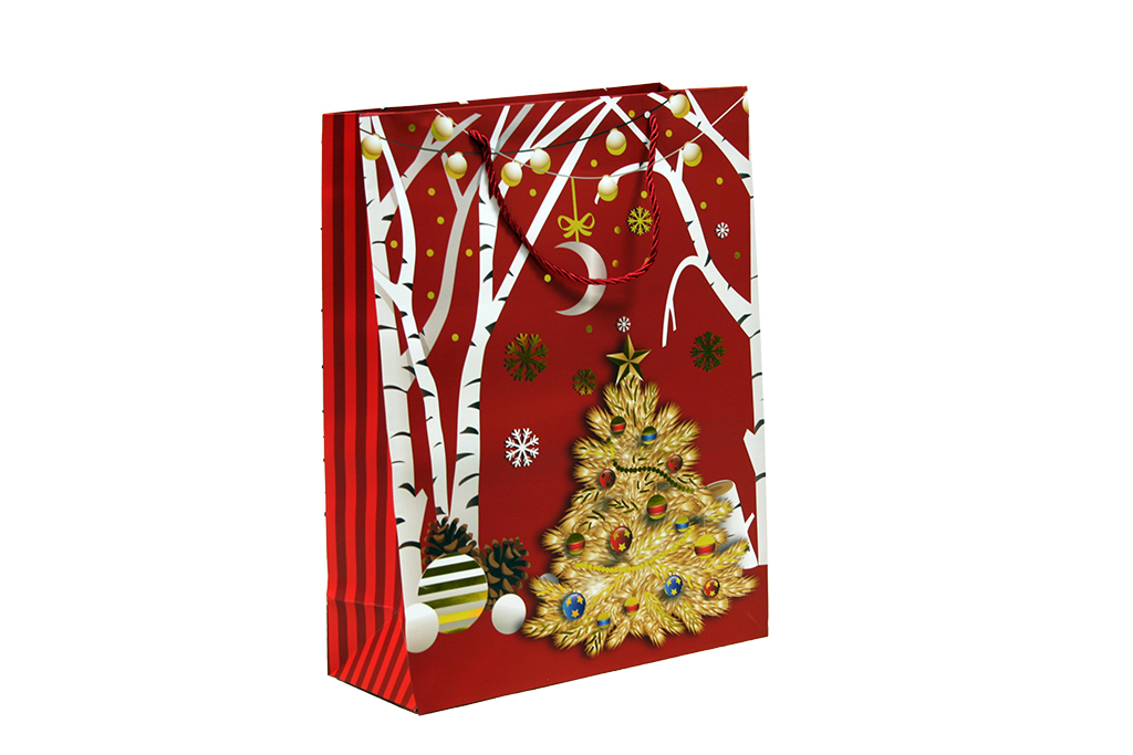 Bolsa roja navidad arbol de navidad pequeña