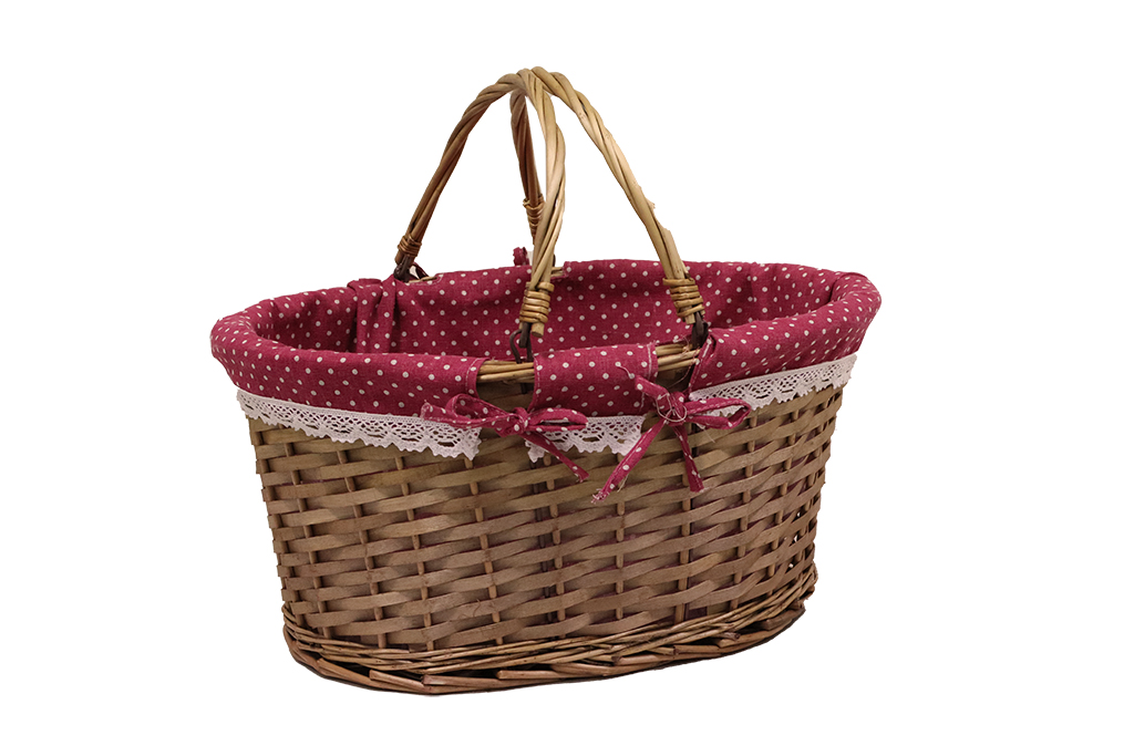 Panier en osier avec tissu