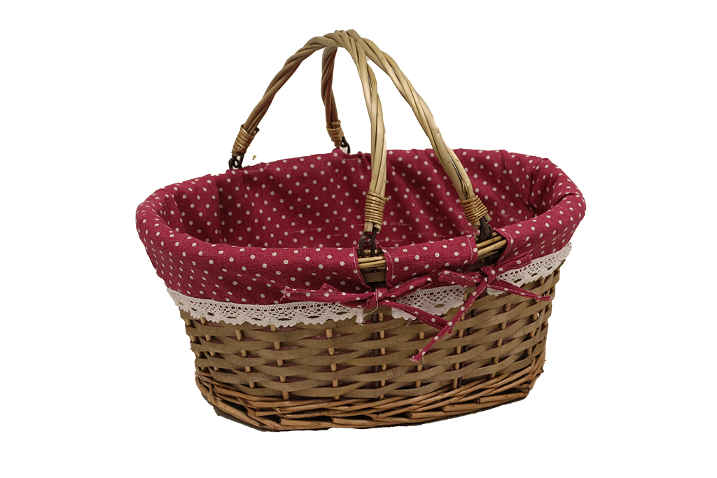 Panier en osier avec tissu