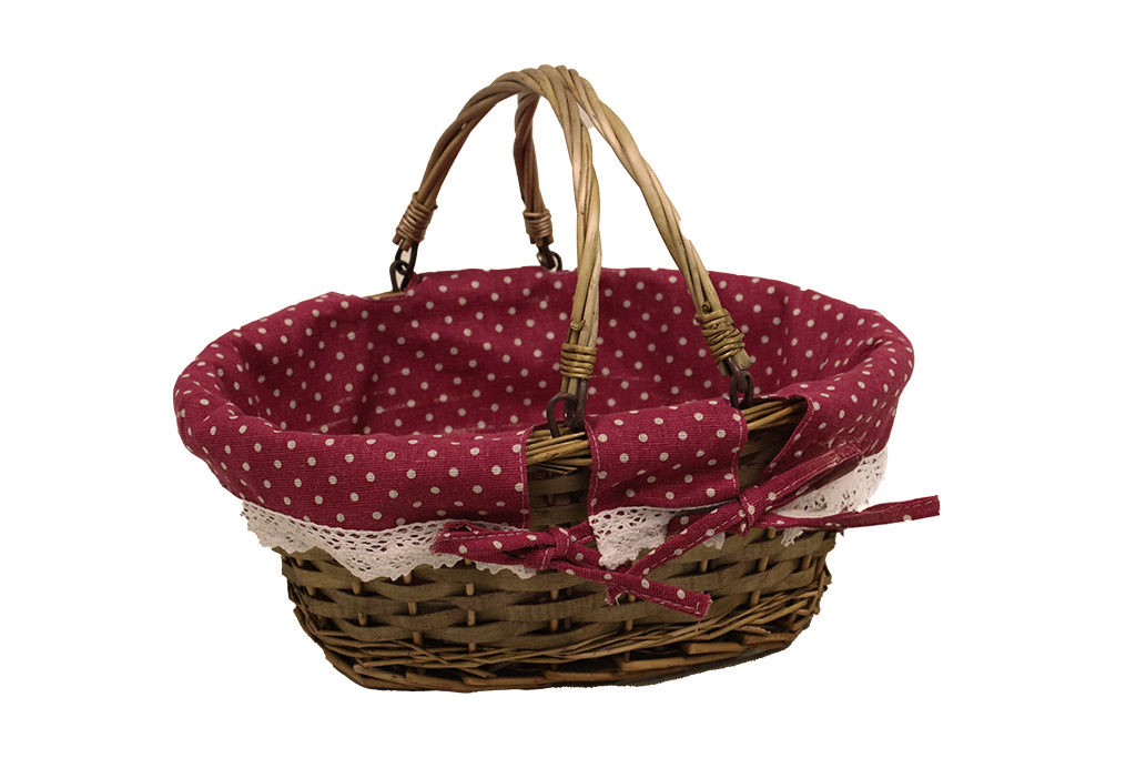 Panier en osier avec tissu