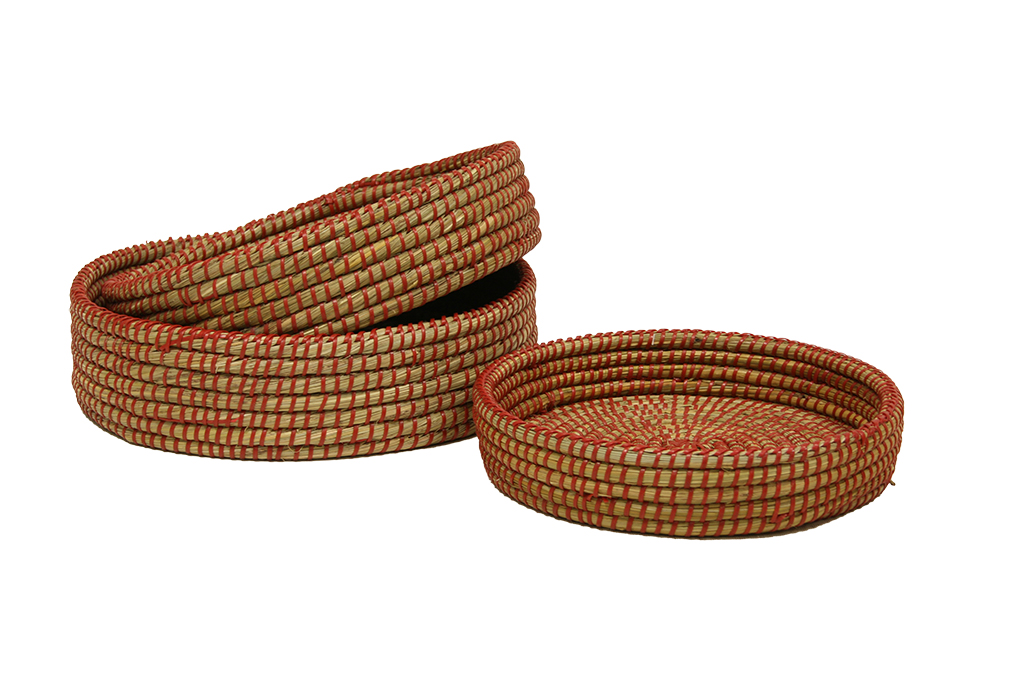 Bandejas yute redondas s/3