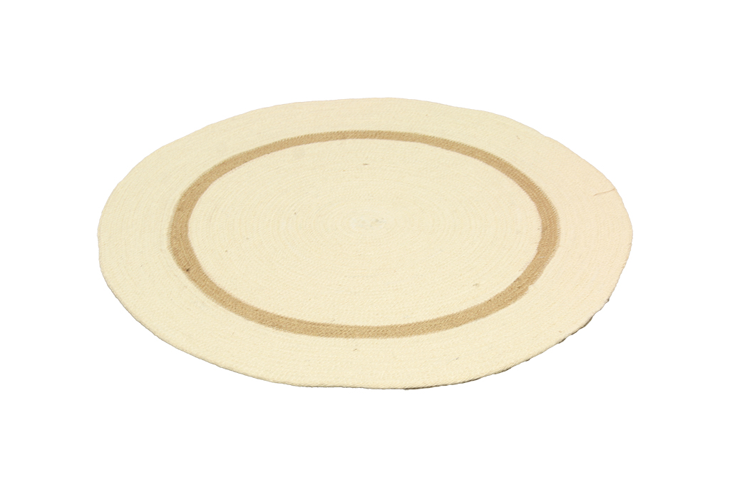 Alfombra yute natural y blanca