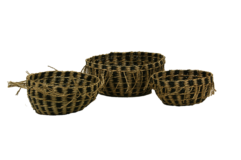 Cuenco de seagrass con flecos s/3