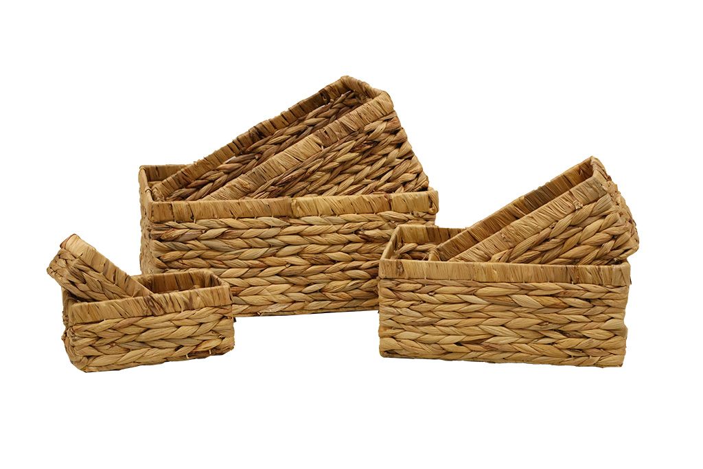 Set de plateaux en jacinthe d'eau S/6