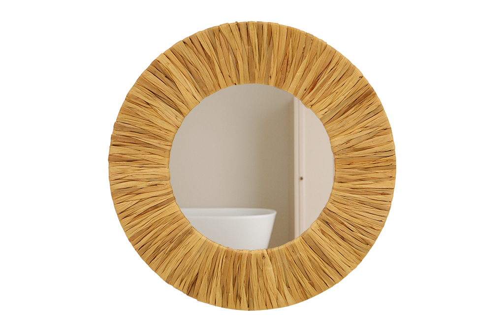 Miroir rond en jacinthe d’eau
