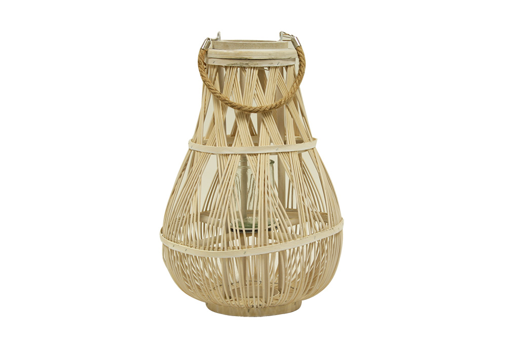 Farolillo bamboo blanco c/ cuerda