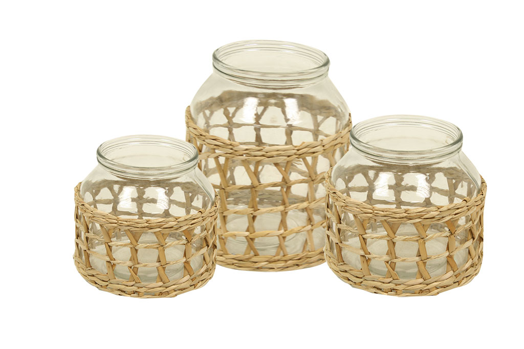 Jarron cristal cuerda s/3