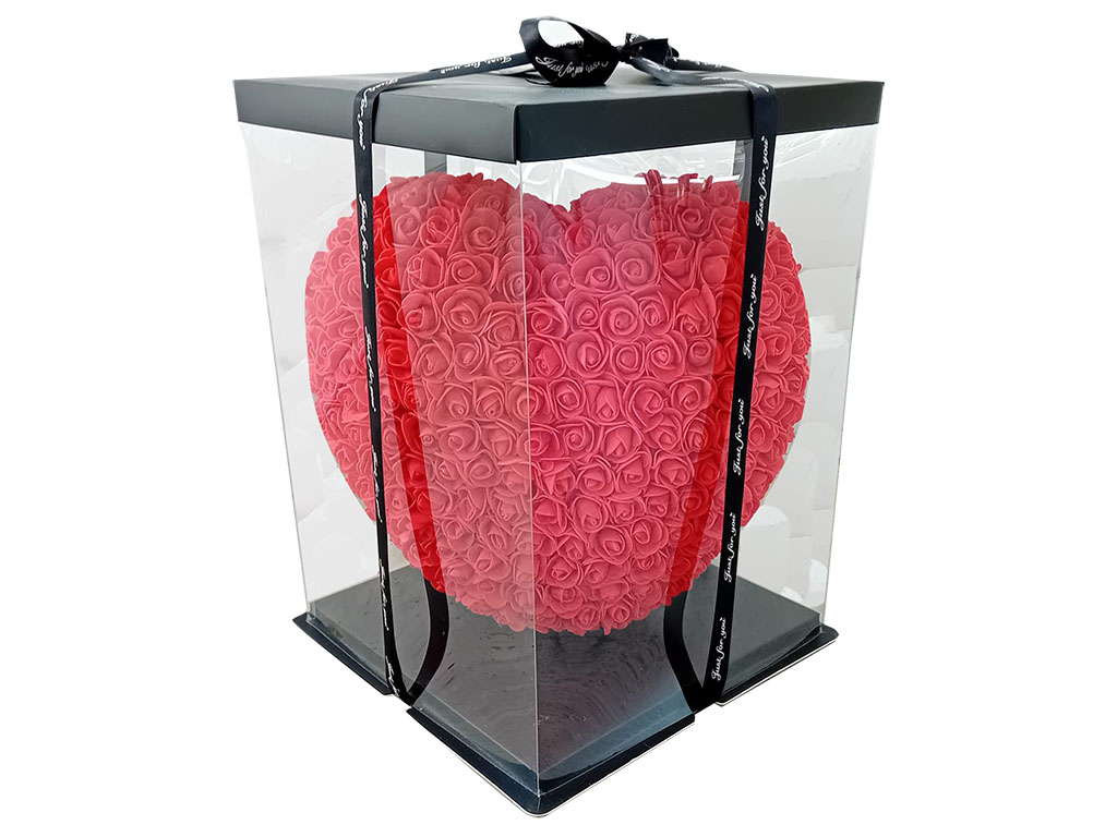 Corazon rojo deco flores