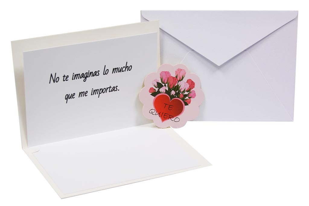 Tarjeta amor - te quiero mucho rosas