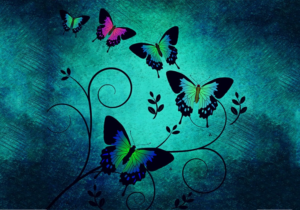 Tarjeta texto libre - green butterfly