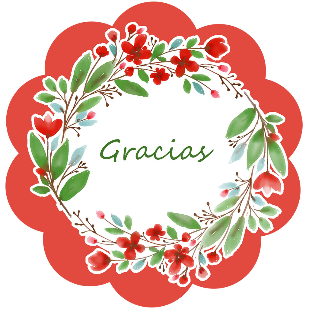 Stickers gracias - marco floral