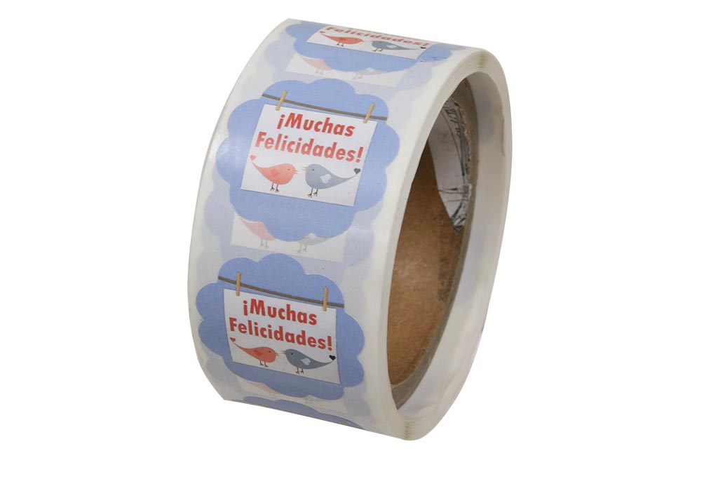 Stickers felicidades - pajaritos
