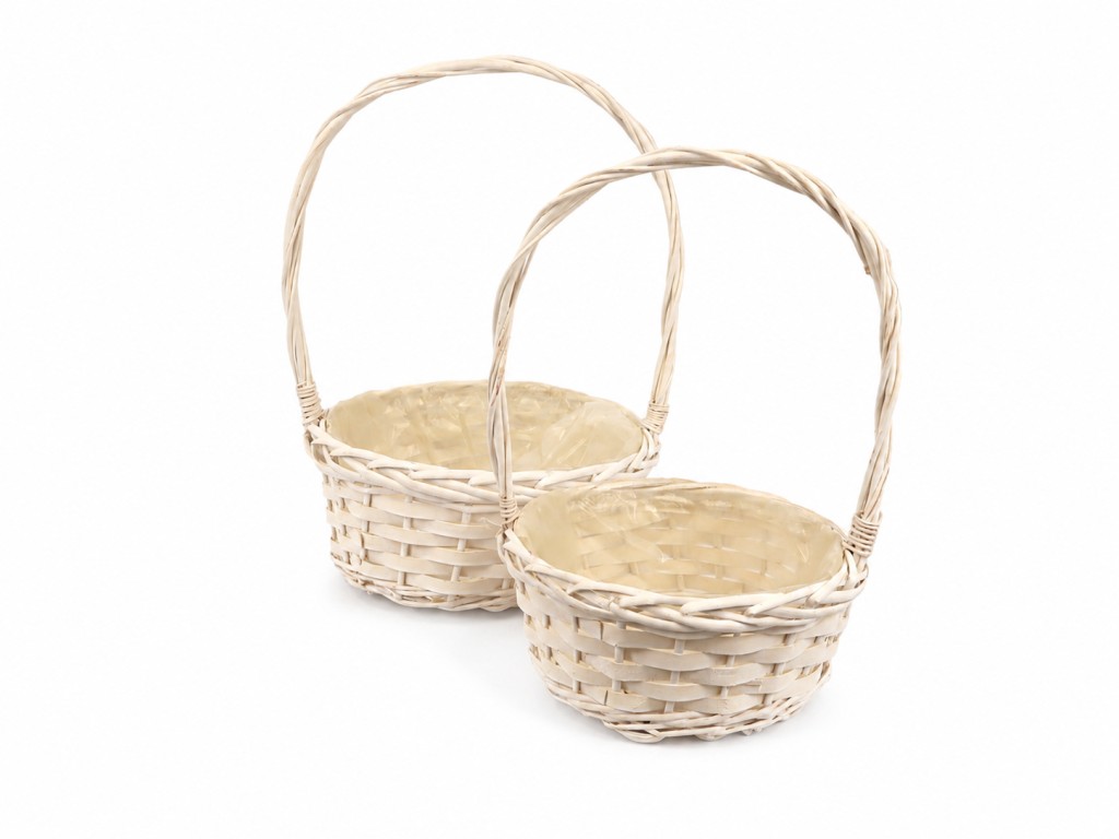 Cesta mimbre blanco s/2