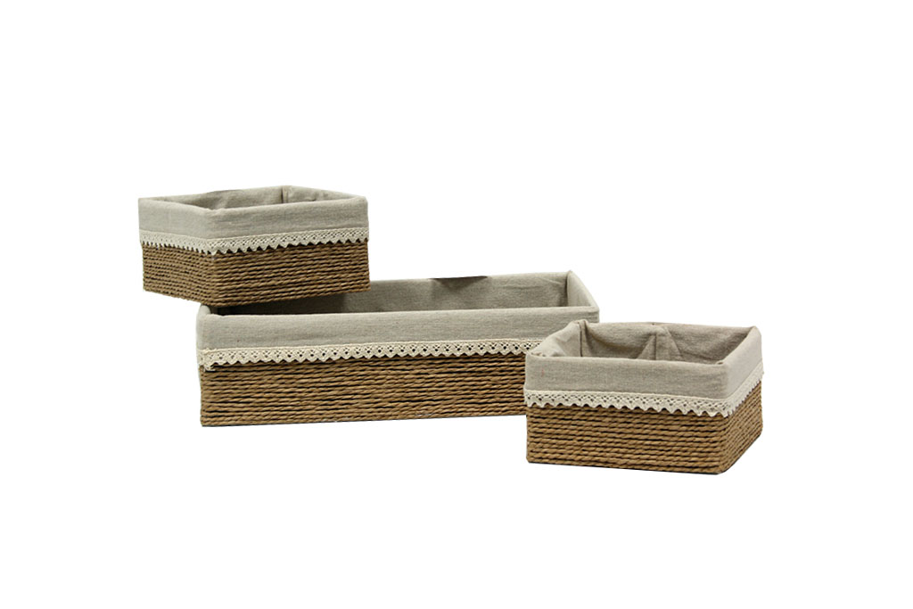Beige paper chest of drawers with s s/3