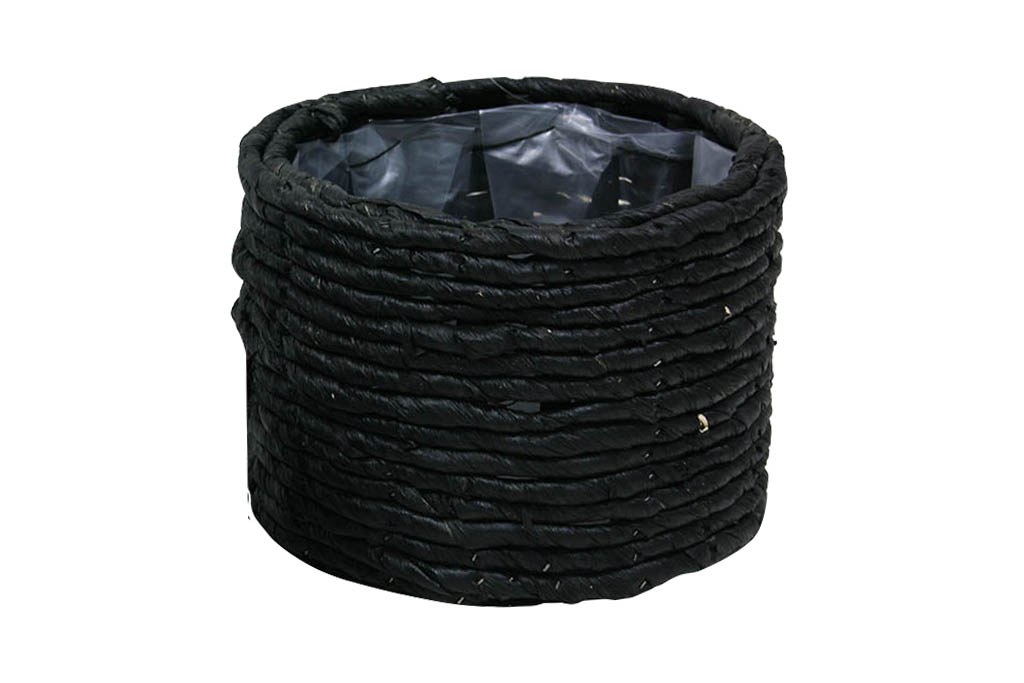 Macetero de grass con cuerda de maiz color negro