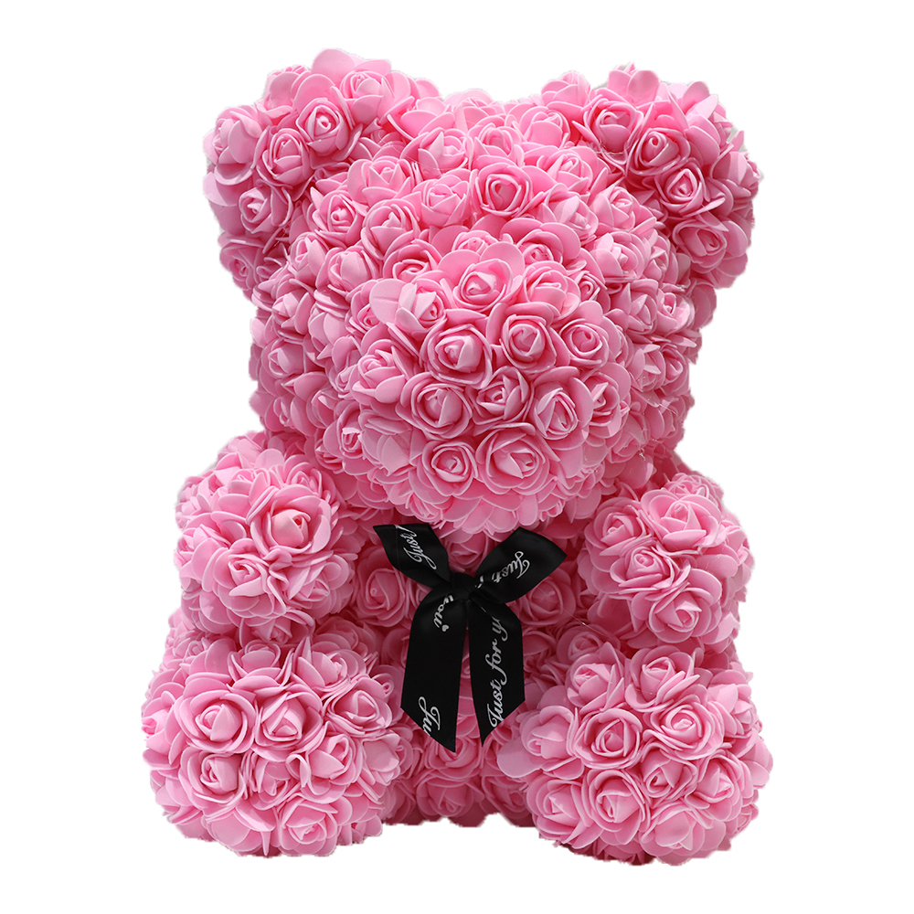Oso deco rosa flores