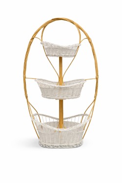 Panier à trois étages blanc