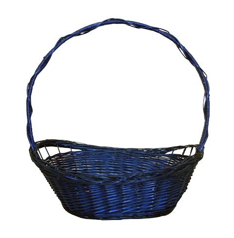 Cesta mimbre entero trenza azul