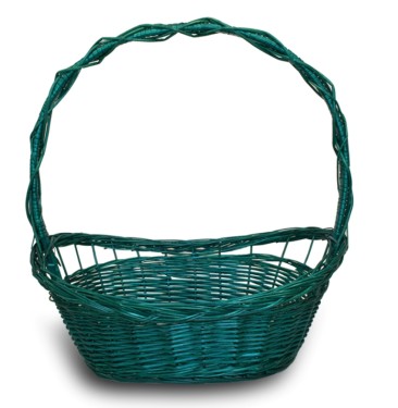 Cesta mimbre entero trenza verde