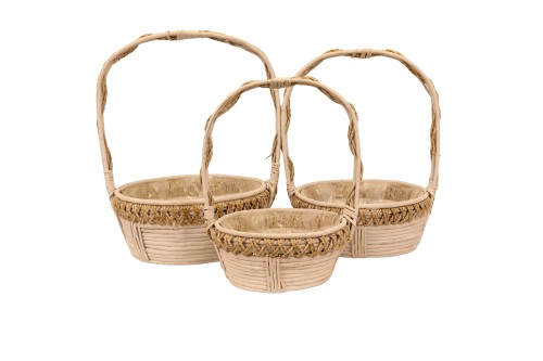 Cesta cuerda redonda blanca s/3