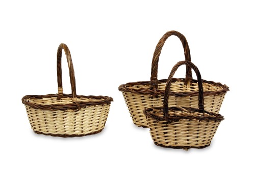 Cesta para setas rustica borde marron s/3