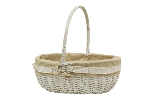 Cesta de mimbre white flowers