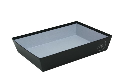 Bandeja carton negro-plata