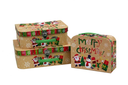 Maleta carton merry christmas s/3