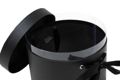 Black transparent cardboard jar s/3