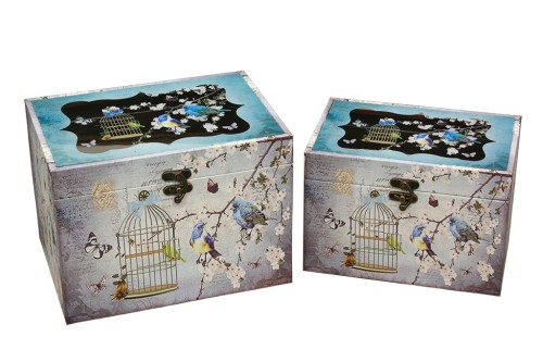 Baul birds cage - s/2 tapa cristal