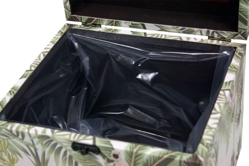 Caja floral verde c/tapa cristal