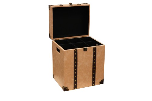 Boîte porte-bouteilles beige – 6 bouteilles