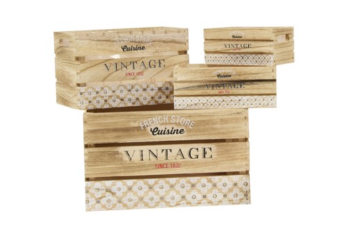 Caja madera french store s/4