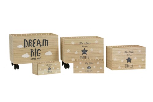 Caja madera dream c/ruedas s/5
