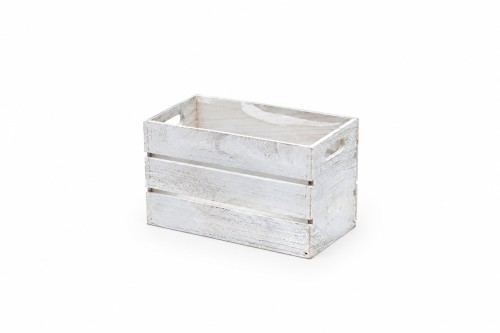 Caisse en Bois Blanche Rustique