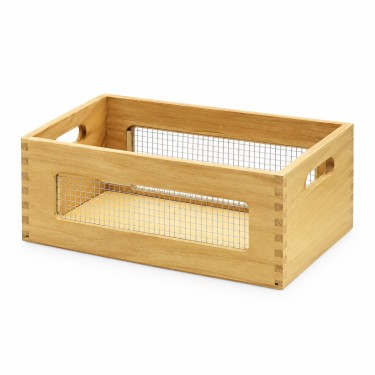Natural Wooden Box with Mesh