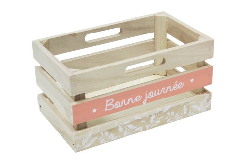 Caja beige con rosa