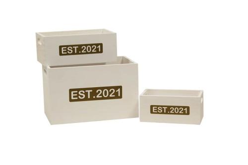 Caja de madera natural est. 2021 s/3